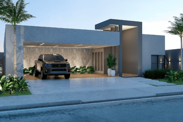 Arquitetura Moderna ao Entardecer — Fachada no Alphaville Porto Velho